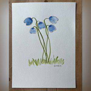Beautiful Handpainted abstract watercolour flowers